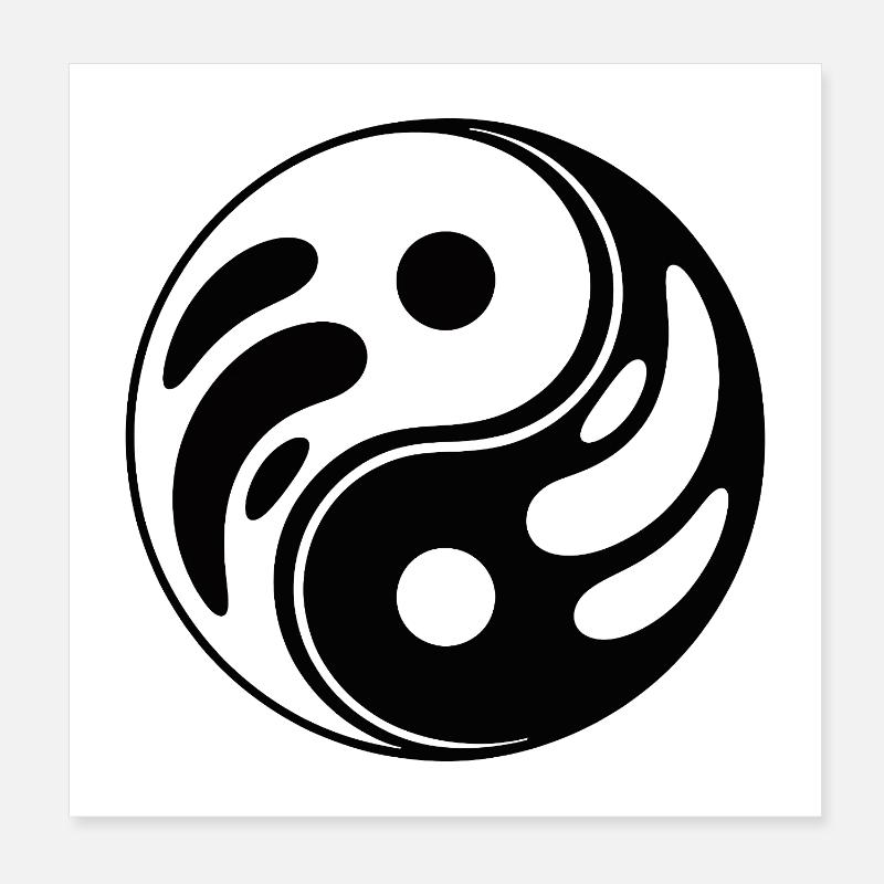 Yin Yang Balance Pattern Poster 8" x 8" (20x20 cm)