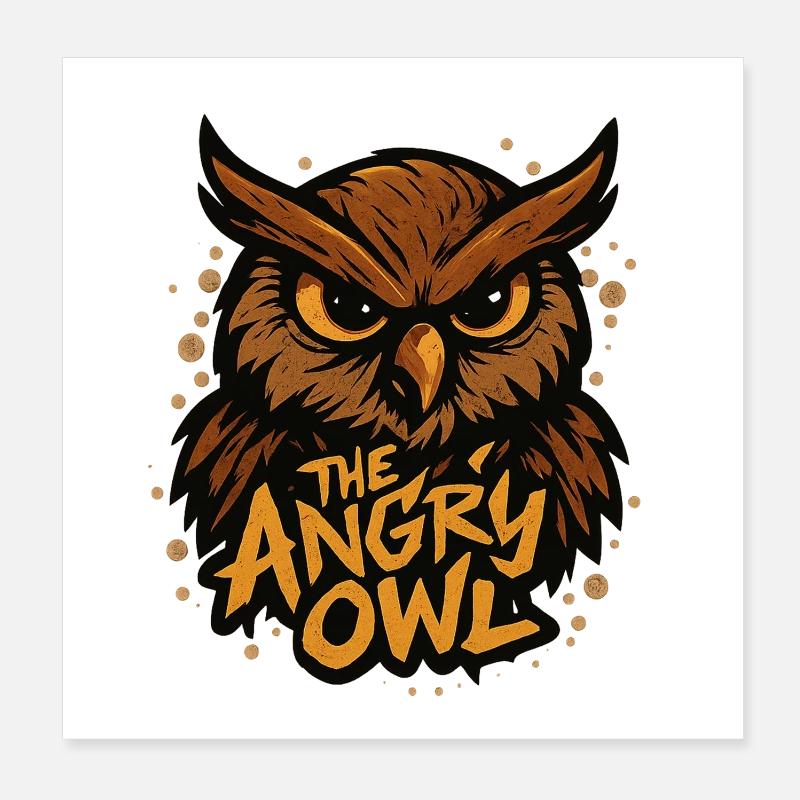 Die wütende Eule Poster 20x20 cm