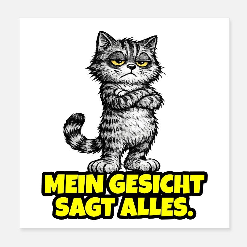 My face says it all. – Chef Cat (Grumpy) Poster 8" x 8" (20x20 cm)