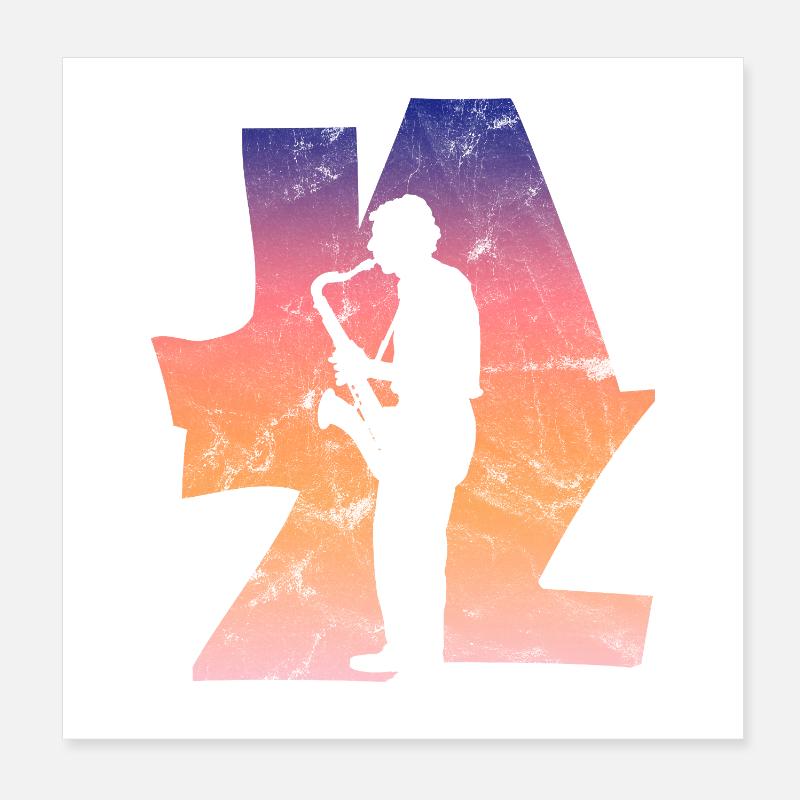 Saxophoniste de jazz Poster 20 x 20 cm