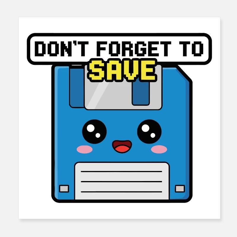N’oubliez pas d’économiser Poster 20 x 20 cm