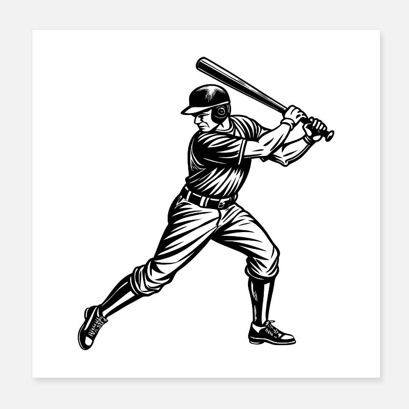 Baseball player Poster 8" x 8" (20x20 cm)