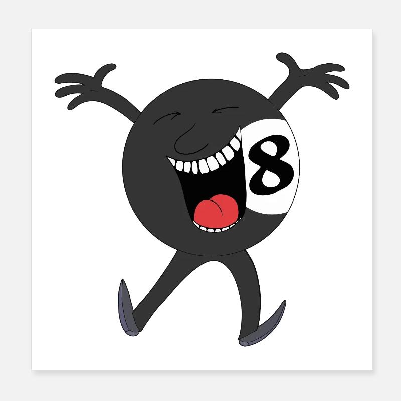 Mascotte Eightball Riante Poster 20 x 20 cm