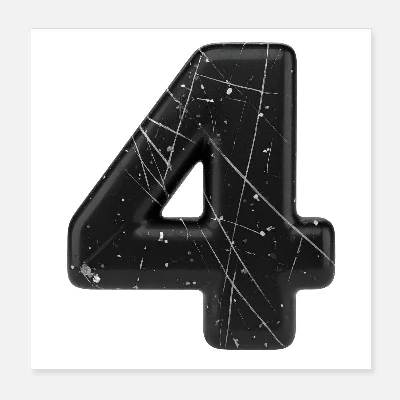 Noir 4 avec éclaboussures Poster 20 x 20 cm