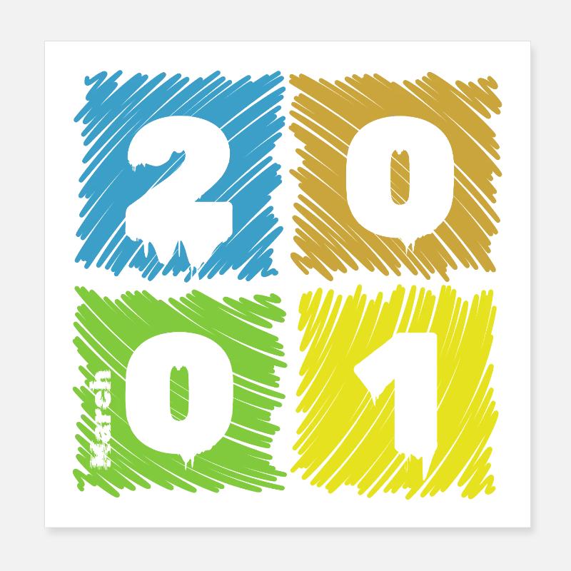 25. Écussons de Farbige du Geburtstag depuis 03/2001 Poster 20 x 20 cm