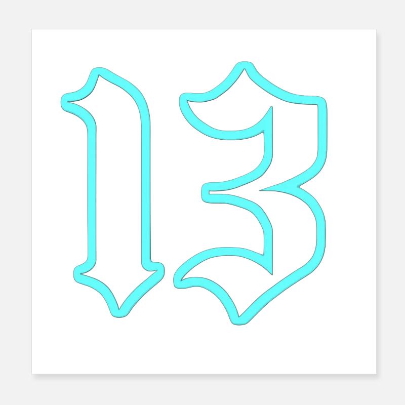 Neon Gothic 13 Outline Poster 20x20 cm