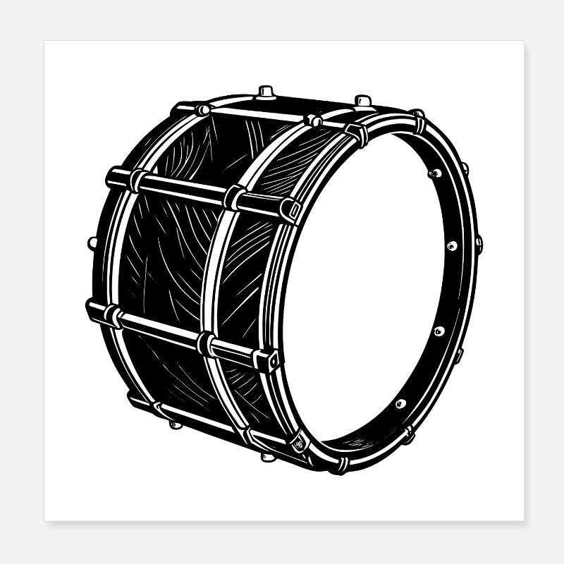 Bassdrum Poster 20x20 cm