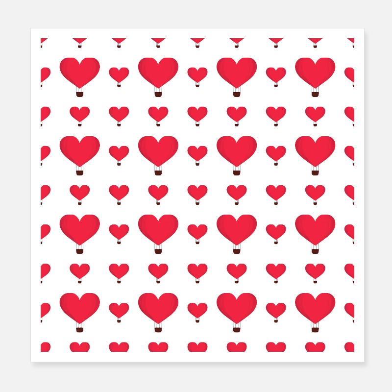 Heart Balloon Pattern Poster 8" x 8" (20x20 cm)