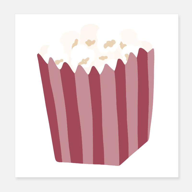 Popcorn Box Illustration Poster 8" x 8" (20x20 cm)