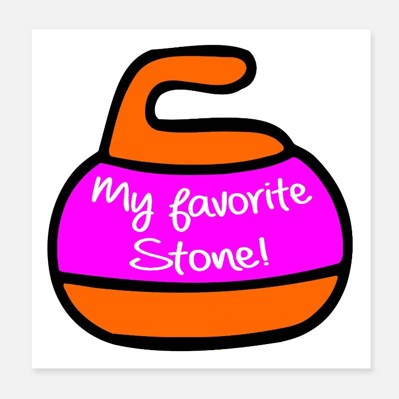 Valentinstags-Curling Poster 20x20 cm