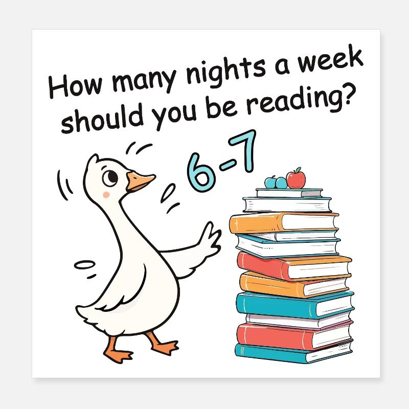 Combien de nuits par semaine tu lis 6-7 Poster 20 x 20 cm