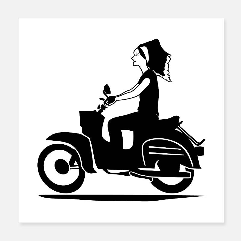 DELNJOSERBOWKA - MOPED - Poster 8" x 8" (20x20 cm) - white