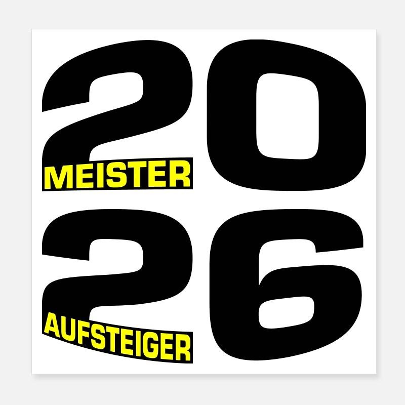 Meister und Aufsteiger 2026 Poster 20x20 cm