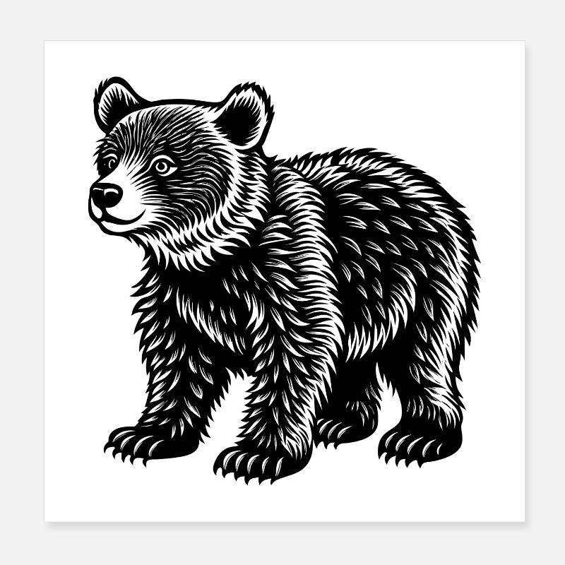 Bear cub Poster 8" x 8" (20x20 cm)