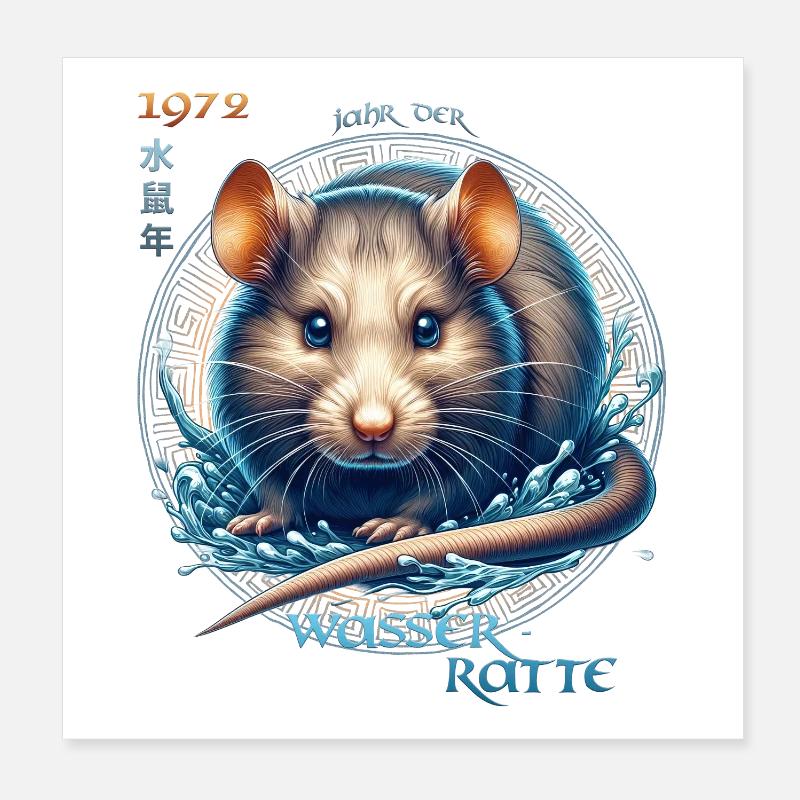 Water Rat 1972 – Legendary and in the Element Poster 8" x 8" (20x20 cm)