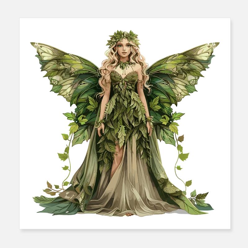 Waldfee Schmetterling Poster 20x20 cm