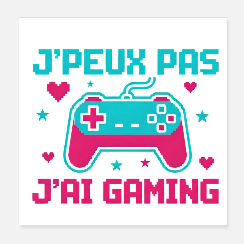 I can't I have gaming — Pixel controller Poster 8" x 8" (20x20 cm)