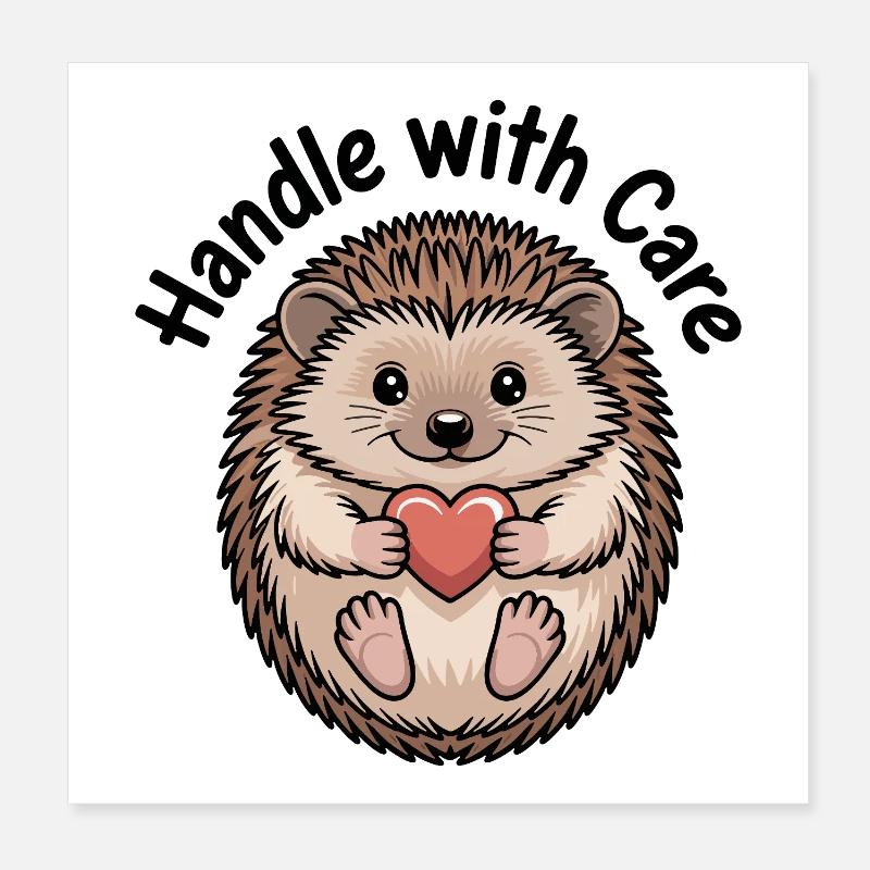 Igel mit Herz Poster 20x20 cm