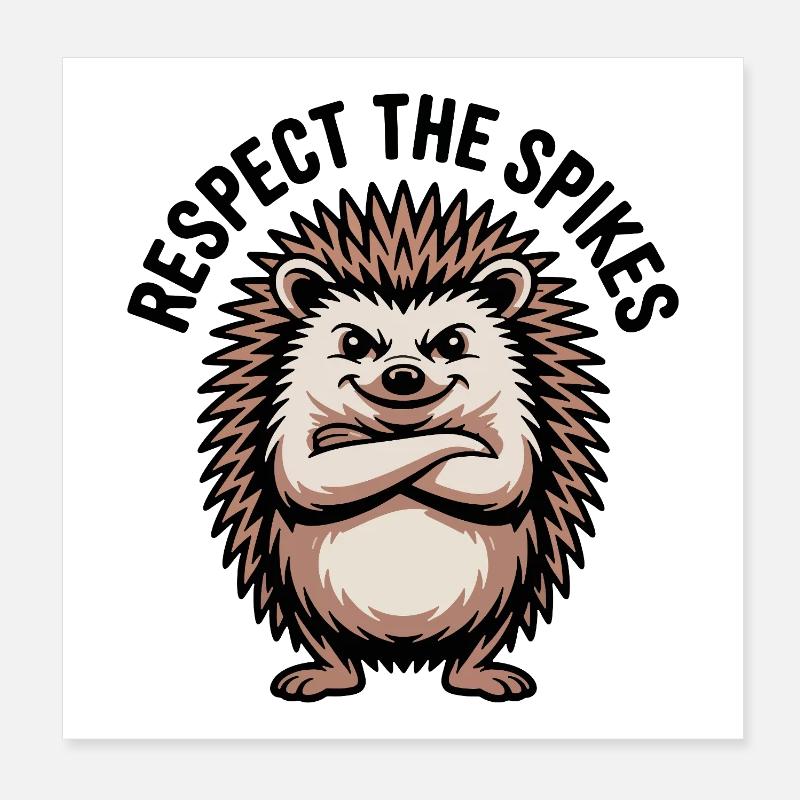Hérisson cool aux bras croisés Poster 20 x 20 cm