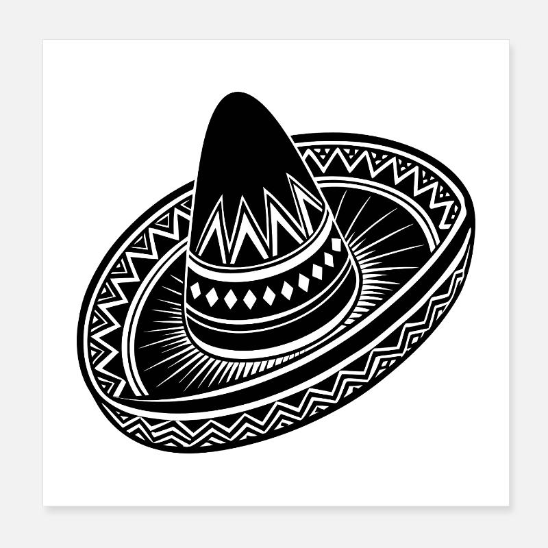 Mexican sombrero Poster 8" x 8" (20x20 cm)