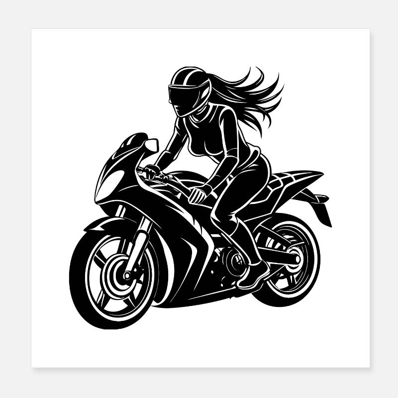 Sportive motarde Poster 20 x 20 cm