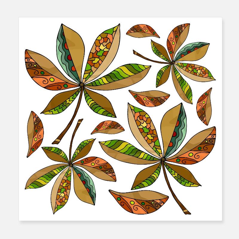 feuilles Poster 20 x 20 cm