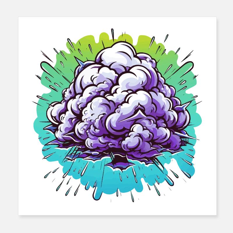 Explosion de la Boule de Brume Violette Poster 20 x 20 cm