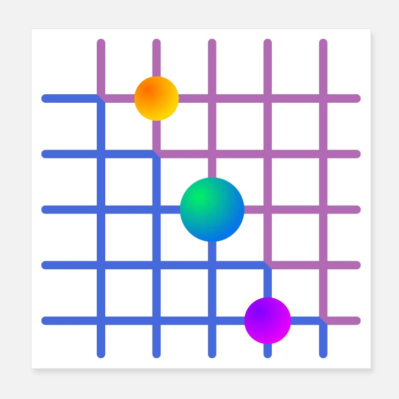 Gradientgitter mit Farbkugeln Poster 20x20 cm