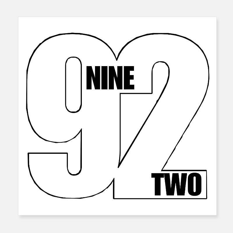 92 NEUF DEUX ! Poster 20 x 20 cm