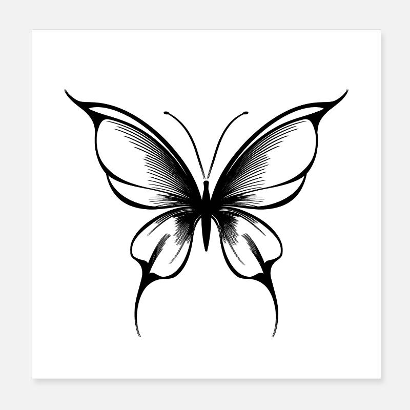 tatouage papillon Poster 20 x 20 cm