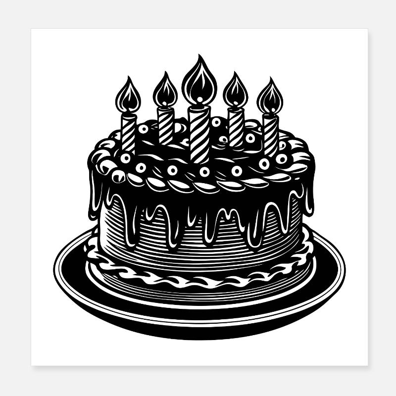 Geburtstagskuchen Poster 20x20 cm