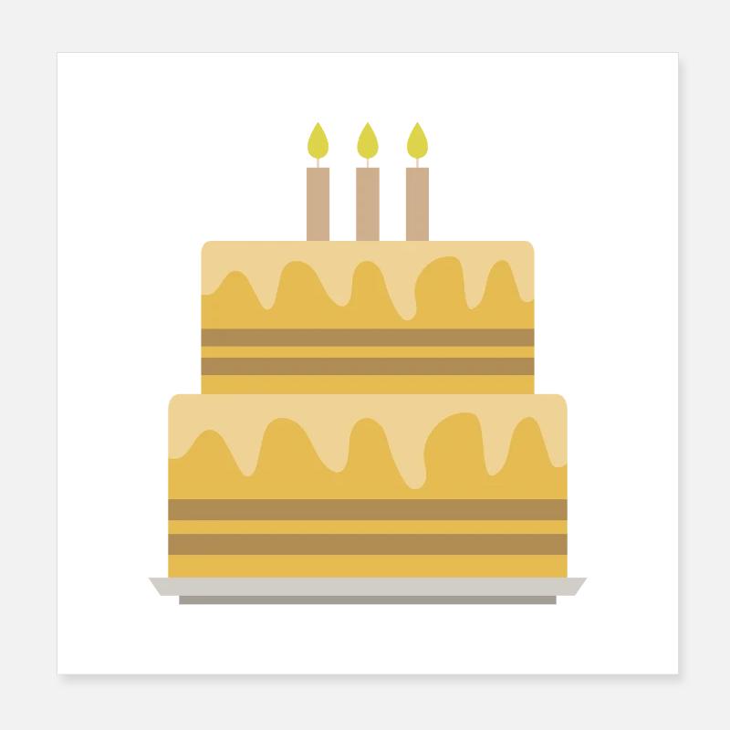 Birthday cake Poster 8" x 8" (20x20 cm)
