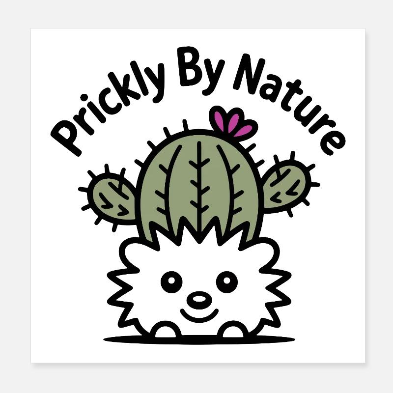 Kaktus-Igel mit Blüte Poster 20x20 cm