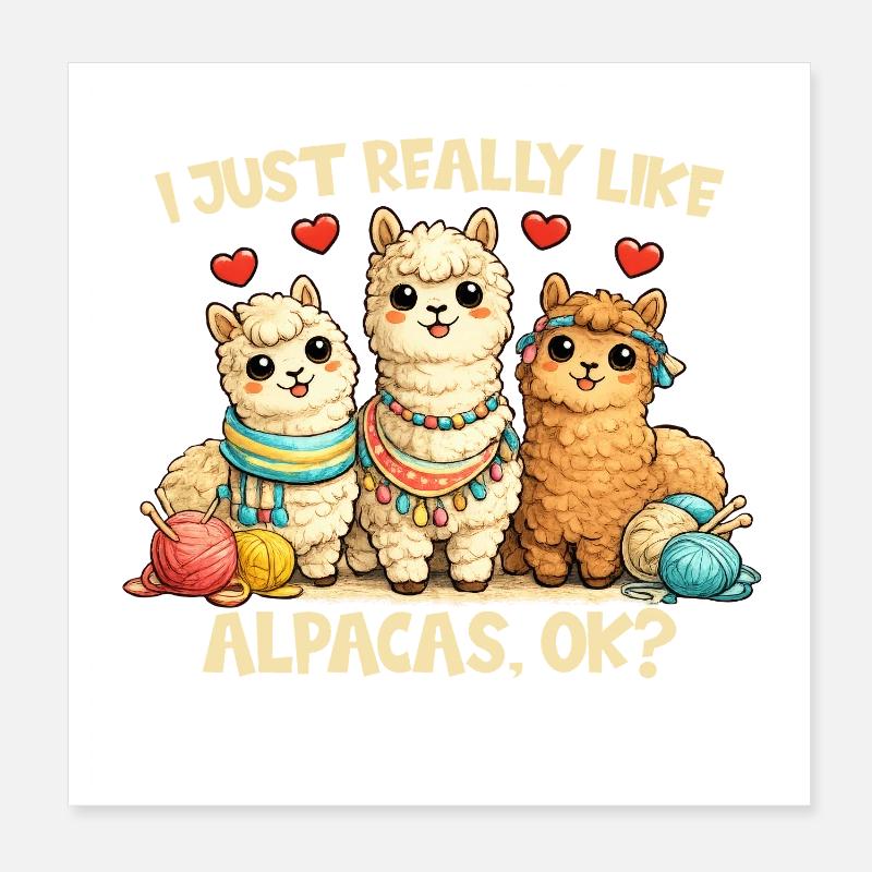 I just like alpacas very much – sweets, Poster 8" x 8" (20x20 cm)