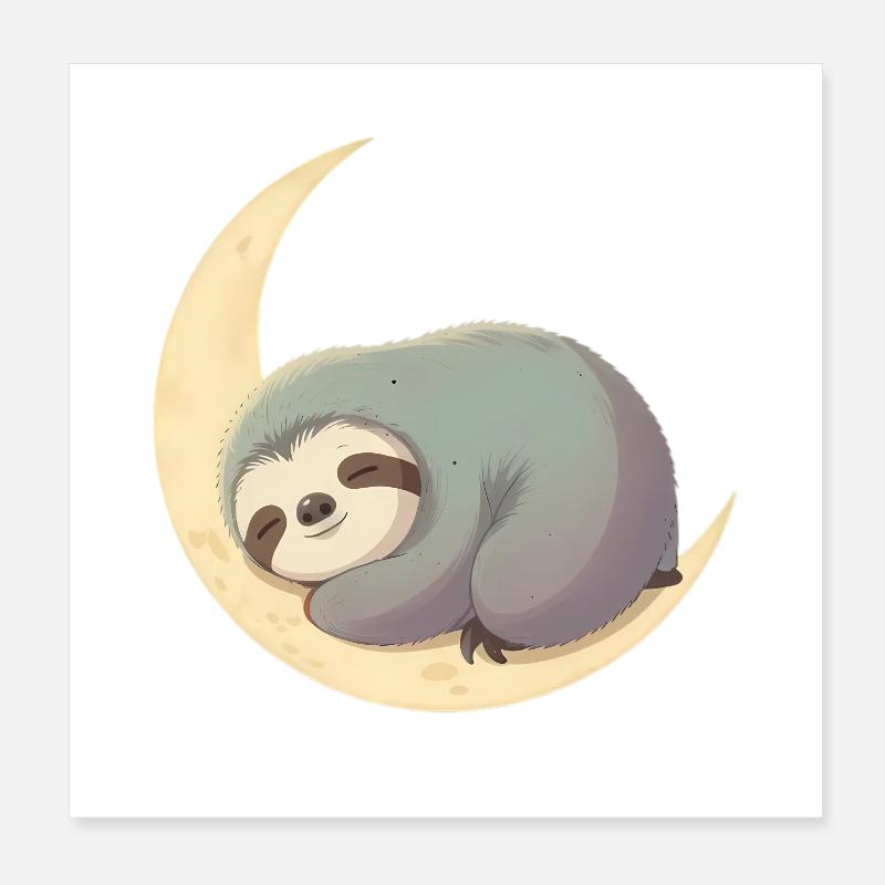 Mondschlaf-Sloth Poster 20x20 cm