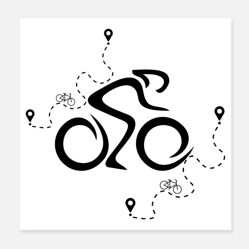 cycliste Poster 20 x 20 cm