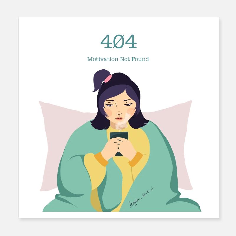 404 Motivation Missing Poster 8" x 8" (20x20 cm)