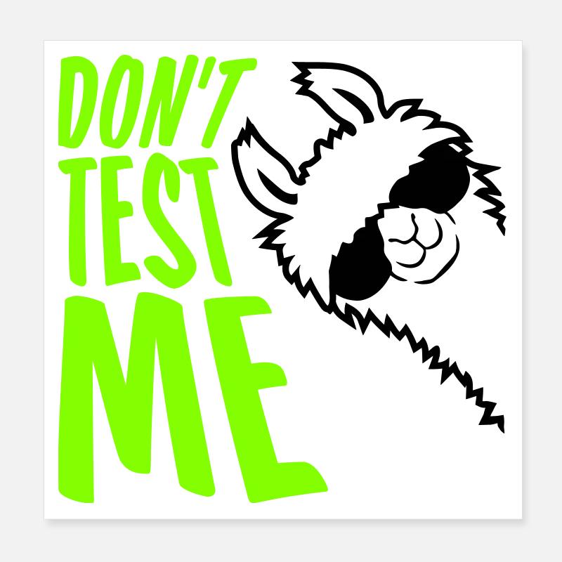 Ne me teste pas Lama Citation drôle coquine Logo Poster 20 x 20 cm