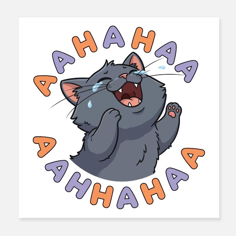 Laughing Cat Burst Poster 8" x 8" (20x20 cm)