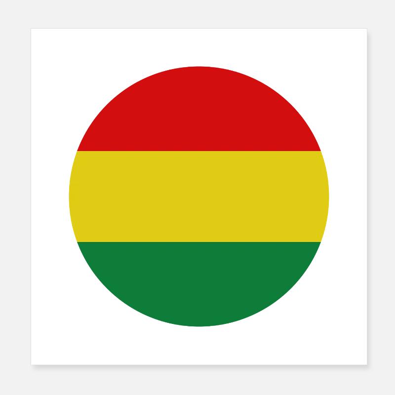 Bolivia round flag Poster 8" x 8" (20x20 cm)
