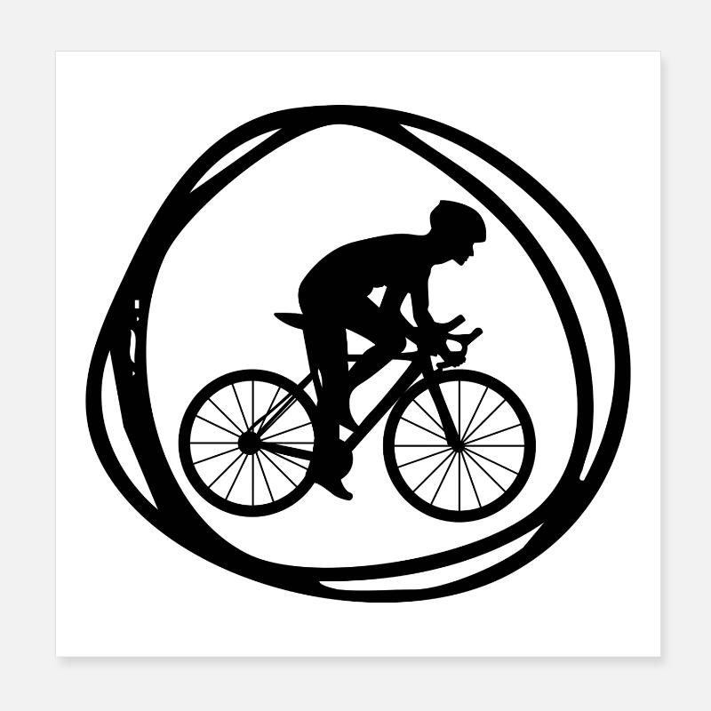 Radfahrer Poster 20x20 cm