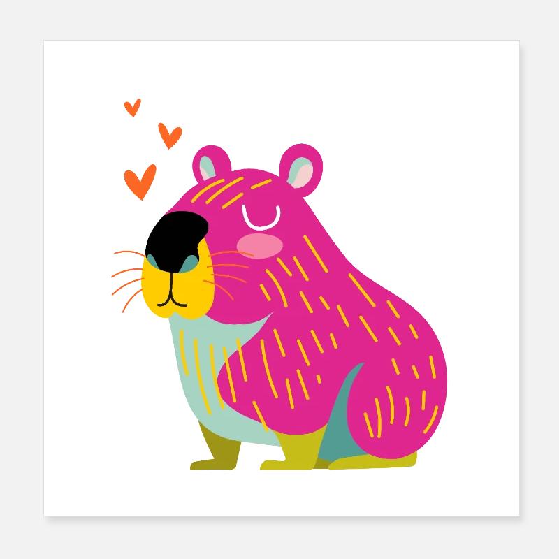 Bonne capybara Poster 20 x 20 cm