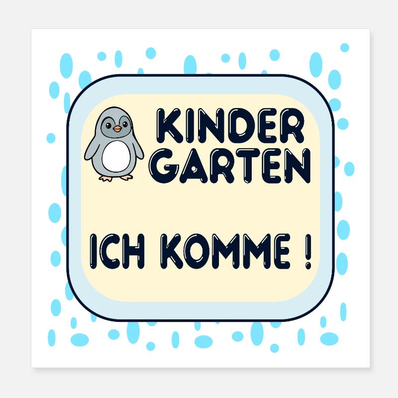 Kindergartenkinder Pinguine Poster 20x20 cm