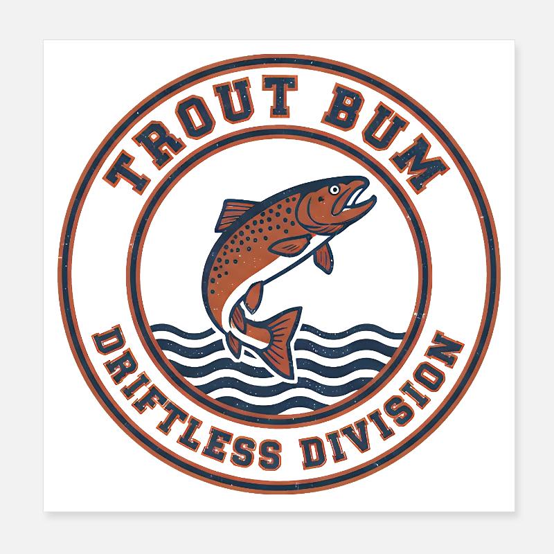 Trout Bum Driftless Division Poster 20 x 20 cm