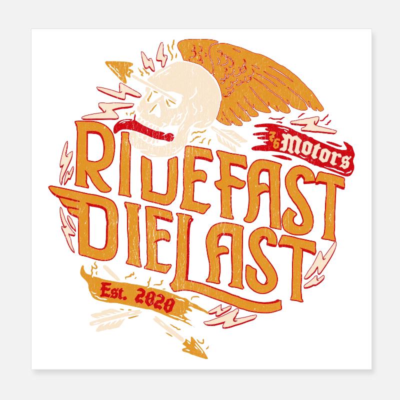 Roulez vite Poster 20 x 20 cm