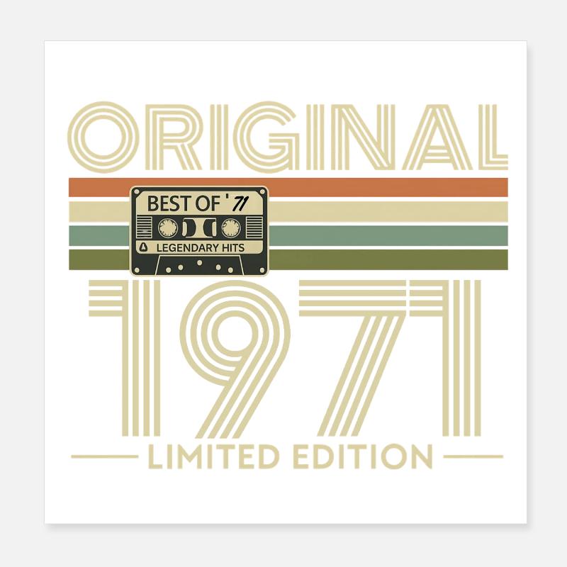 Original 77 Édition Limité Retro Hits Poster 20 x 20 cm