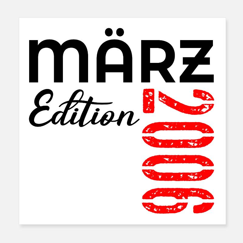 21. Geburtstag März 2006 Poster 20x20 cm