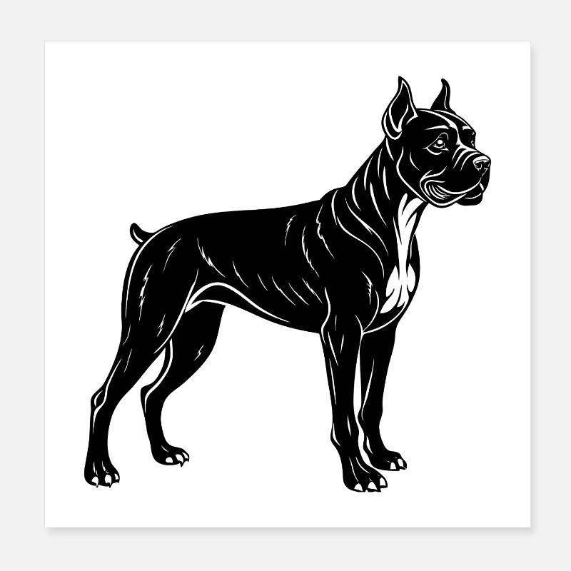 Chien boxer Poster 20 x 20 cm