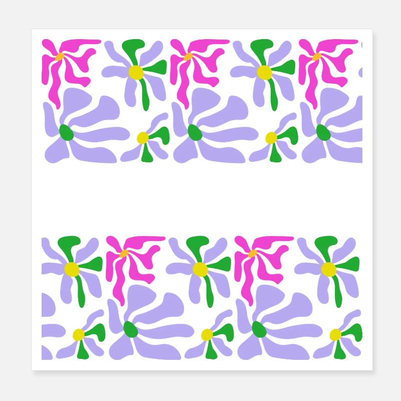 Art Abstrait Fleurs Poster 20 x 20 cm