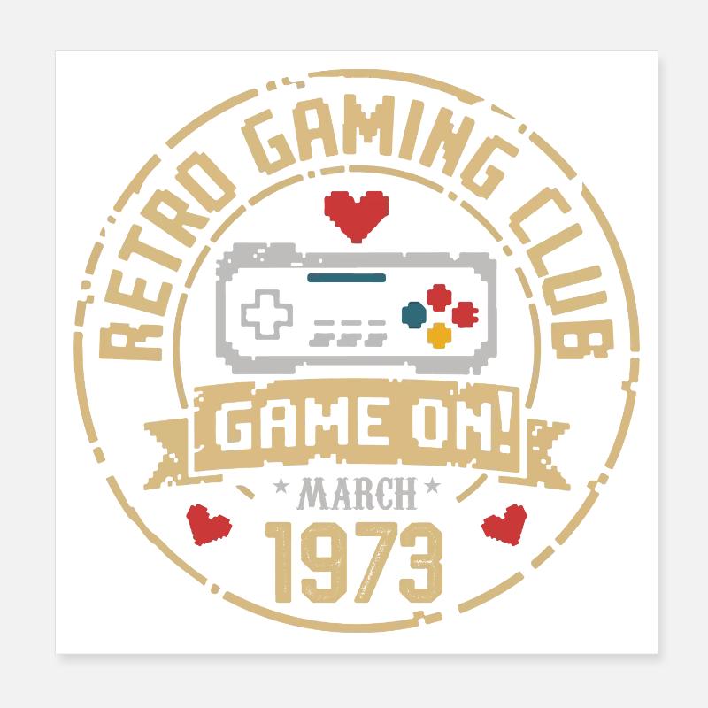 Mars 1973 Cadeau d’anniversaire Mars 1973 Né Poster 20 x 20 cm